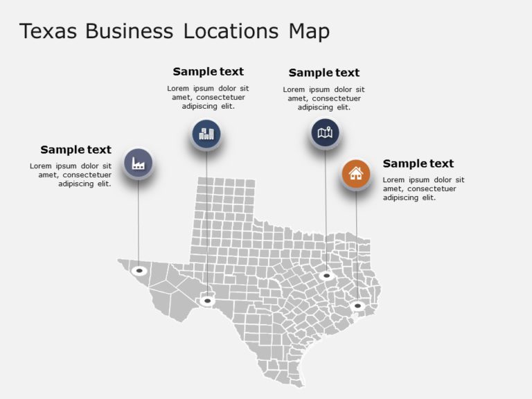 Texas Map 4 PowerPoint Template