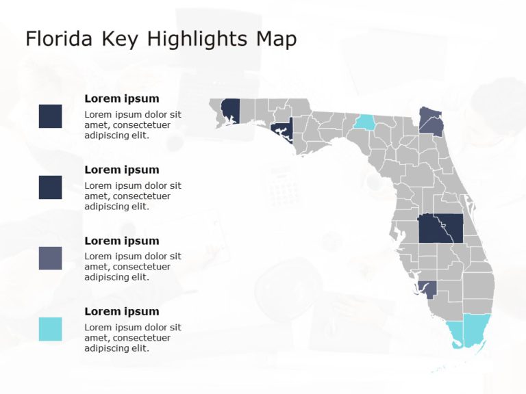 Florida Map 1 PowerPoint Template