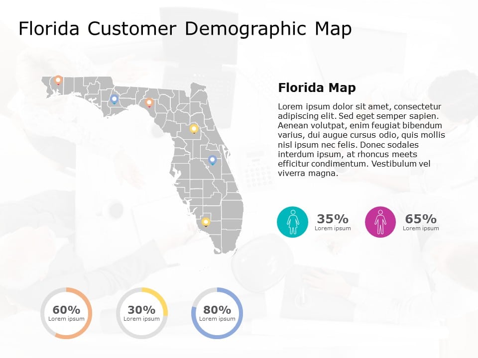 Florida Map 6 PowerPoint Template