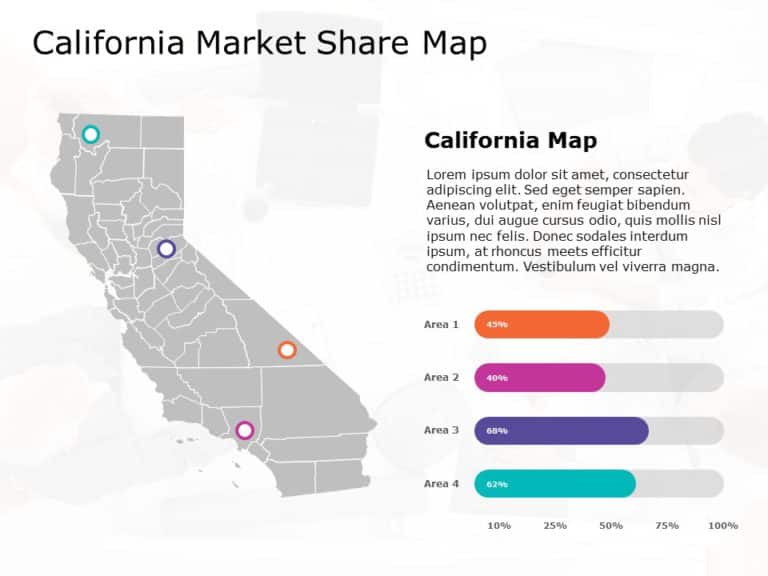 California Map 4 PowerPoint Template & Google Slides Theme