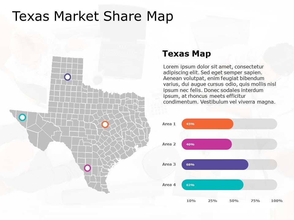 Texas Map 3 PowerPoint Template