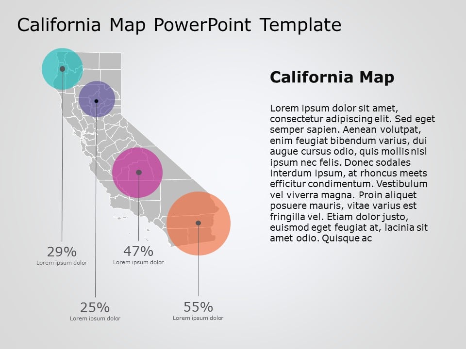 California Map 5 PowerPoint Template & Google Slides Theme
