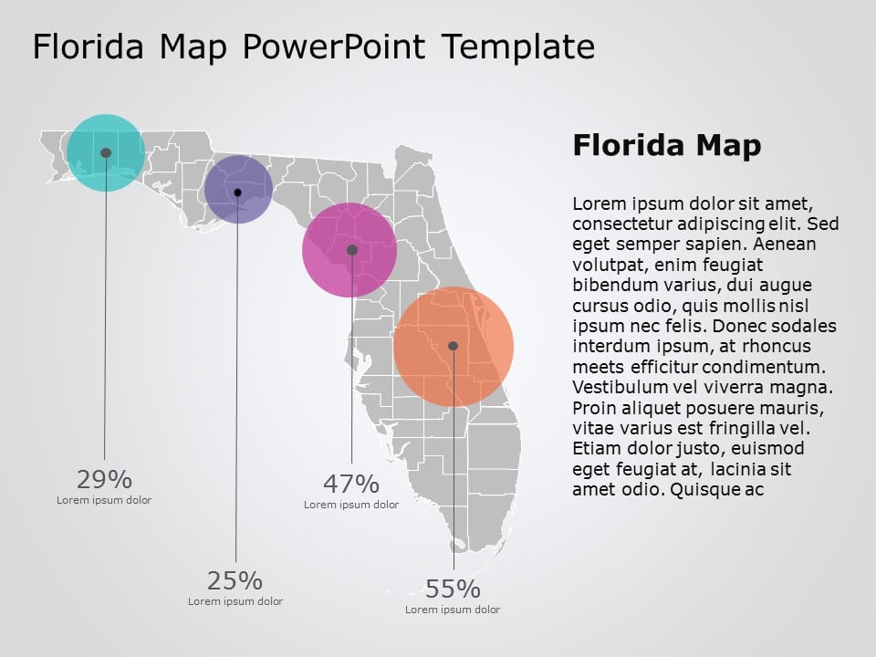 Florida Map 4 PowerPoint Template