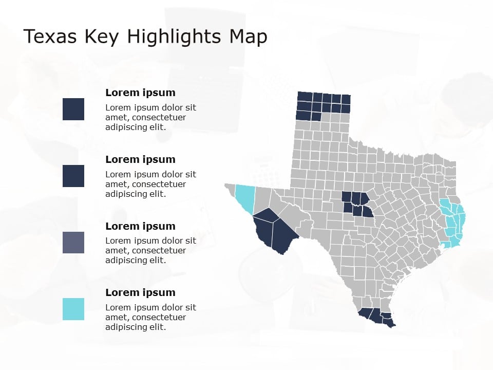 Texas Map 5 PowerPoint Template