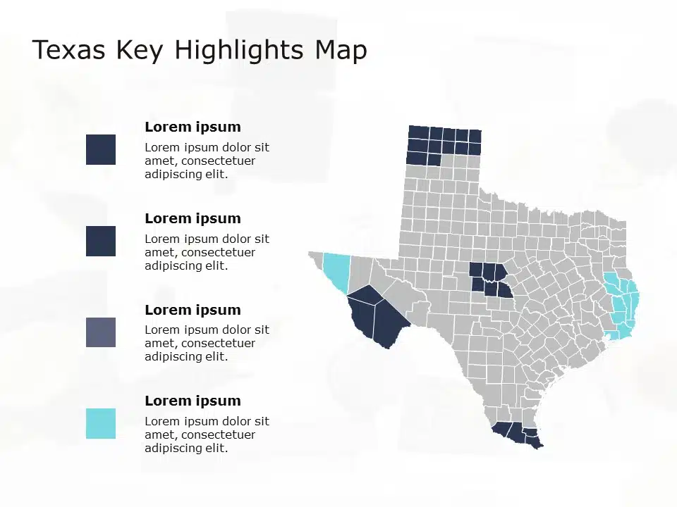 Texas Map 5 PowerPoint Template & Google Slides Theme