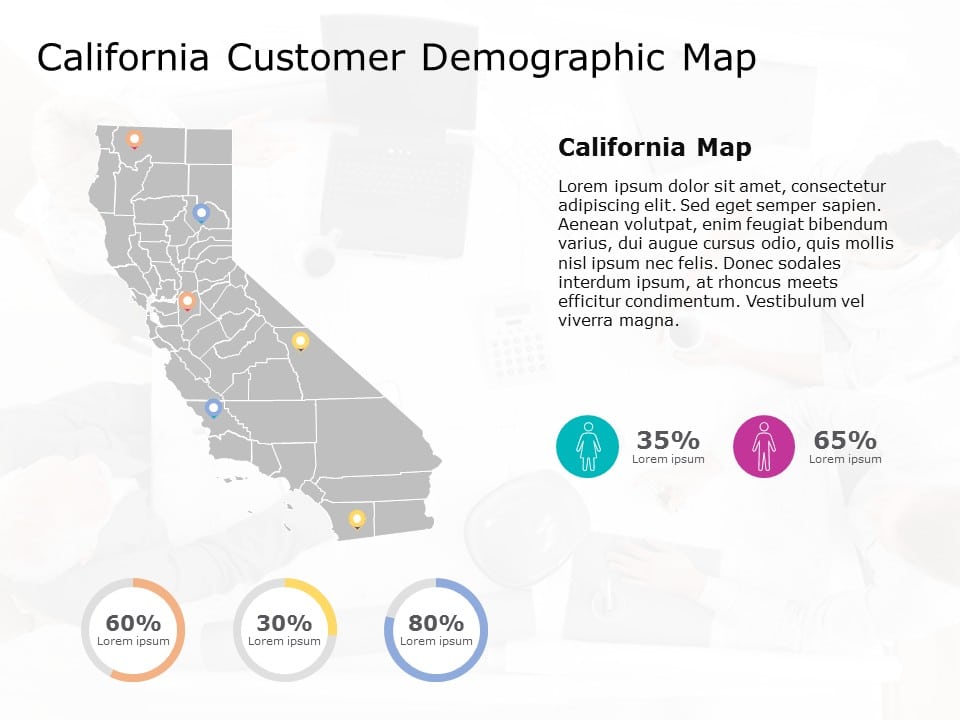 California Map Powerpoint California Map 6 PowerPoint Template