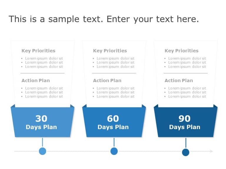 30 60 90 day Plan Bucket for Managers PowerPoint Template