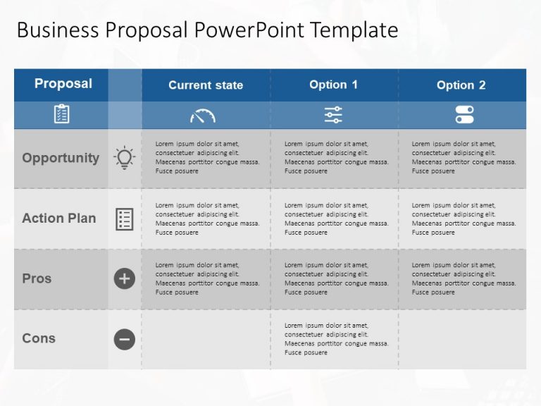 simple table format suitable for presentation to top management