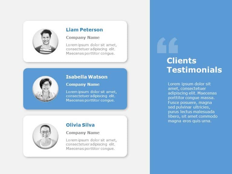 Client Testimonials 5 PowerPoint Template & Google Slides Theme