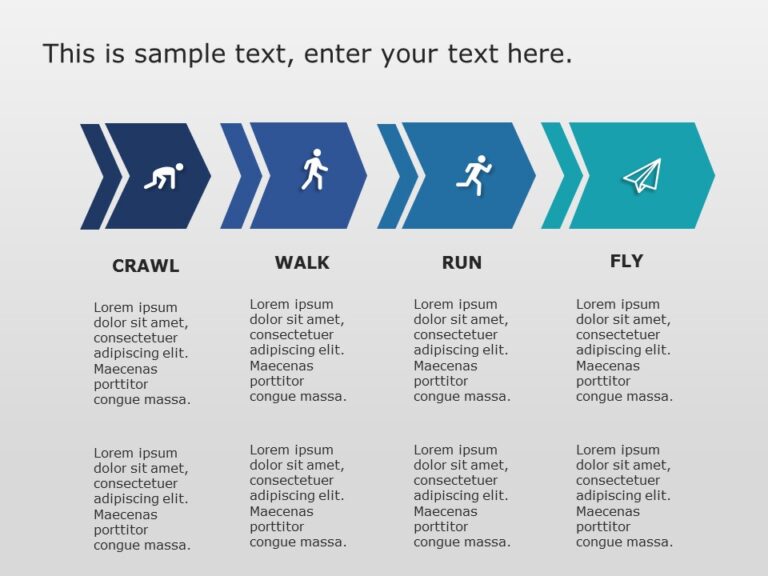 Blue and Teal Chevron Growth Stages Diagram Powerpoint Template & Google Slides Theme