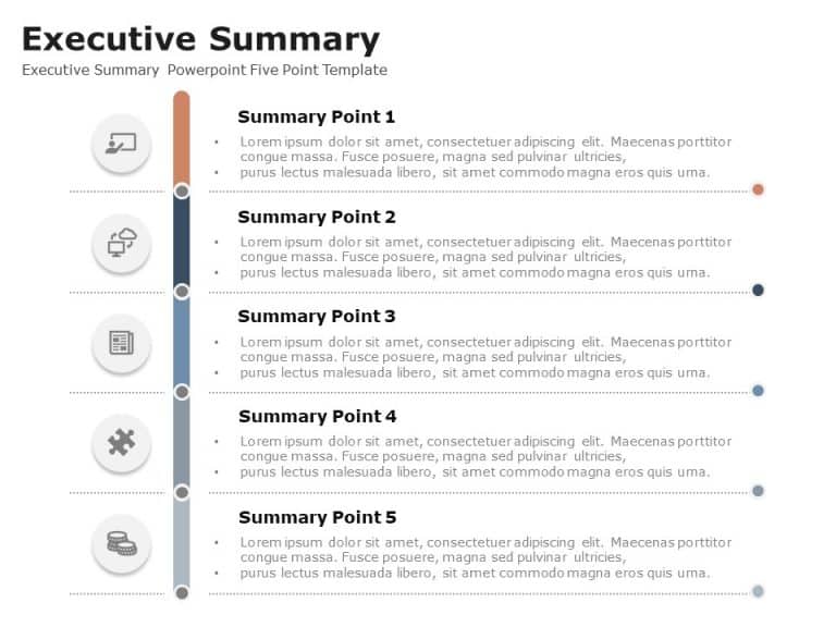 Executive Summary Five Point PowerPoint Template & Google Slides Theme