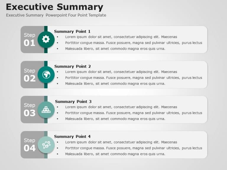 Executive Summary Four Point 2 PowerPoint Template & Google Slides Theme
