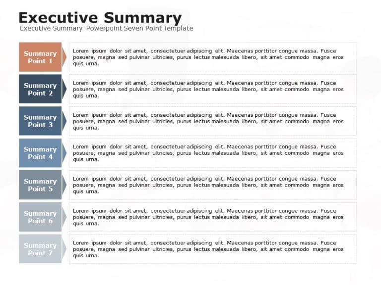 Executive Summary Seven Point PowerPoint Template & Google Slides Theme