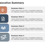 Executive Summary Slides 4 Pointer PowerPoint Template & Google Slides Theme