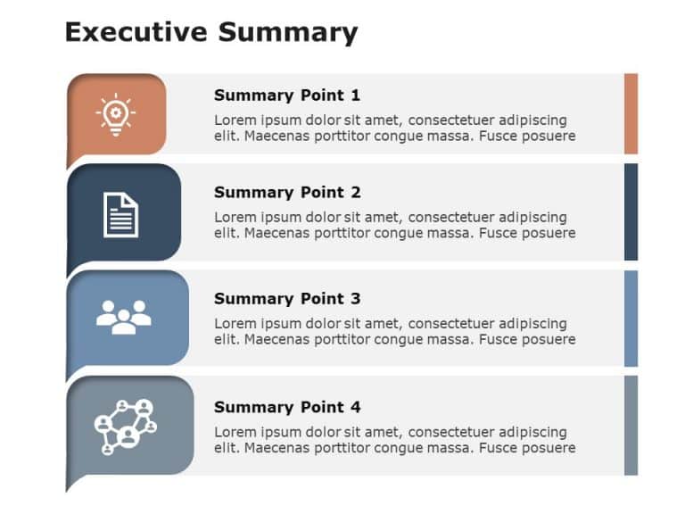 Free Executive Summary Slides 4 Pointer PowerPoint Template & Google Slides Theme
