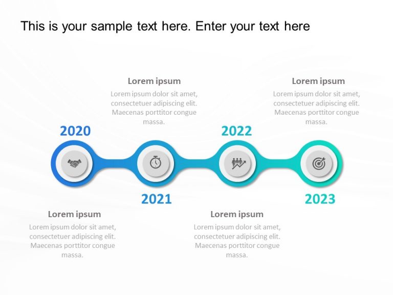 Horizontal Timeline Template PowerPoint | Editable Slide