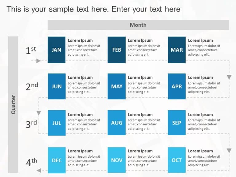 Quarterly Timeline Detailed PowerPoint Template & Google Slides Theme