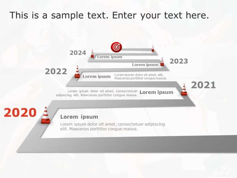 Road Milestones Timeline PowerPoint Template & Google Slides Theme