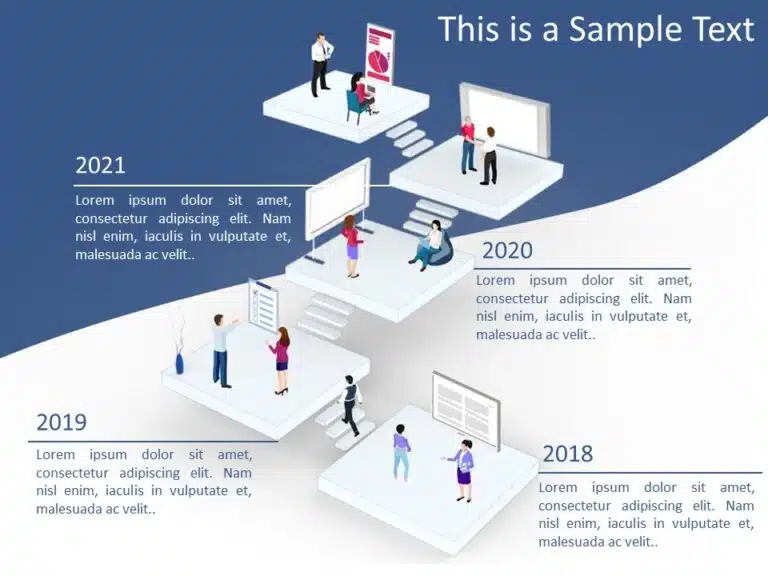 Timeline Isometric PowerPoint Template & Google Slides Theme