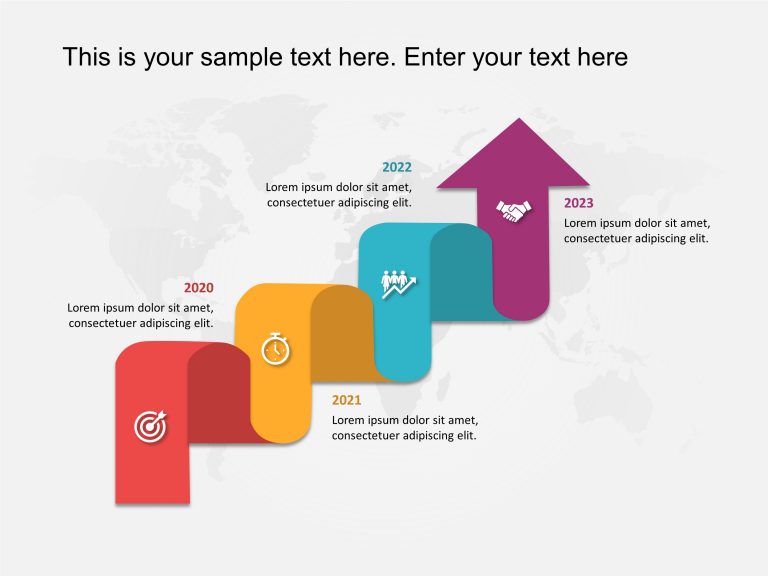 Timeline Curved Arrow Template for MS PowerPoint & Google Slides Theme