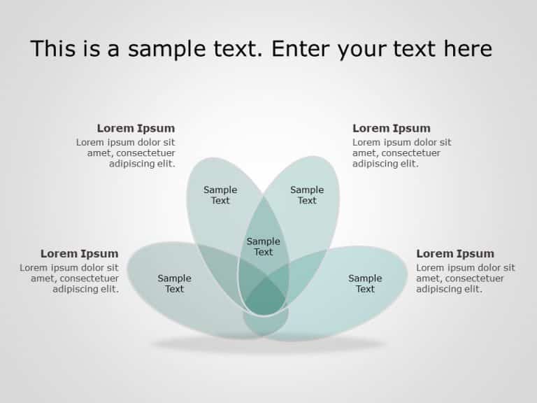 4 Circle Venn Diagram PowerPoint Template & Google Slides Theme