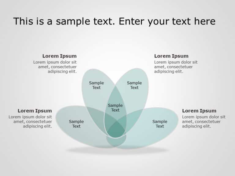 4 Circle Venn Diagram PowerPoint Template