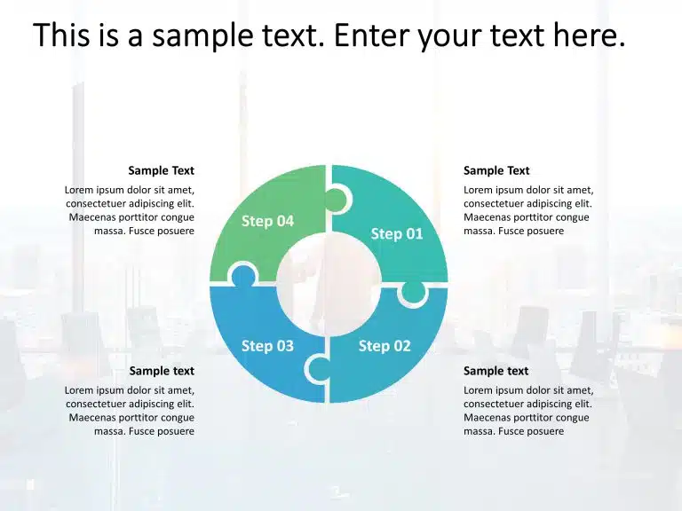 4 Steps Circular Puzzle PowerPoint Template