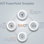 4 Steps Circular SWOT PowerPoint