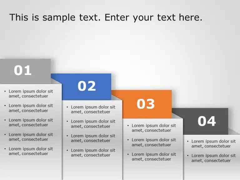 4 Steps Growth Strategy PowerPoint Template