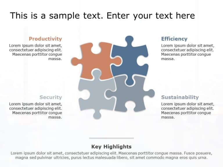 4 Steps Puzzle Strategy PowerPoint Template