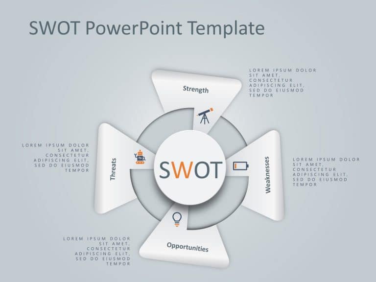 4 Steps Triangle SWOT PowerPoint Template