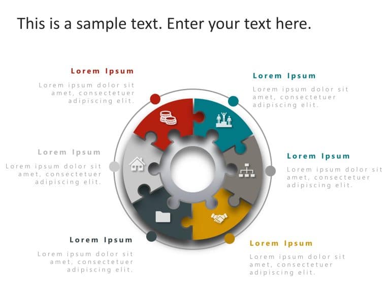 6 Steps Circular Strategy PowerPoint Template