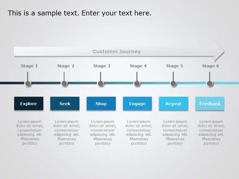 6 Steps Customer Journey PowerPoint Template