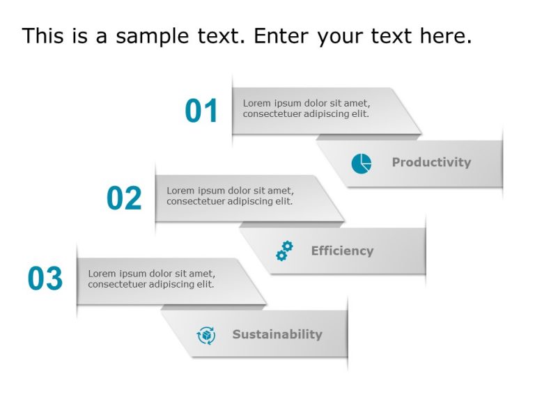 Agenda 3 Steps 6 PowerPoint Template