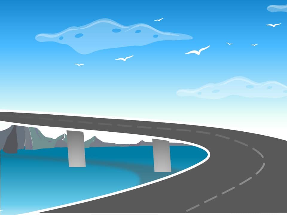 Animated Roadmap Bridge PowerPoint Template & Google Slides Theme