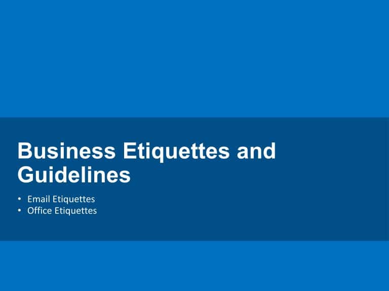 Business Etiquettes and Guidelines PowerPoint Template & Google Slides Theme
