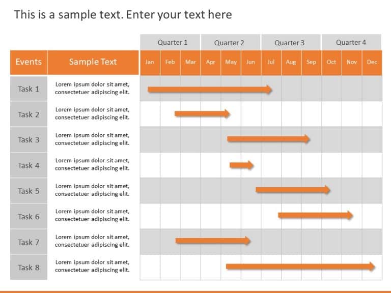 Editable Gantt Chart PowerPoint Template & Google Slides Theme