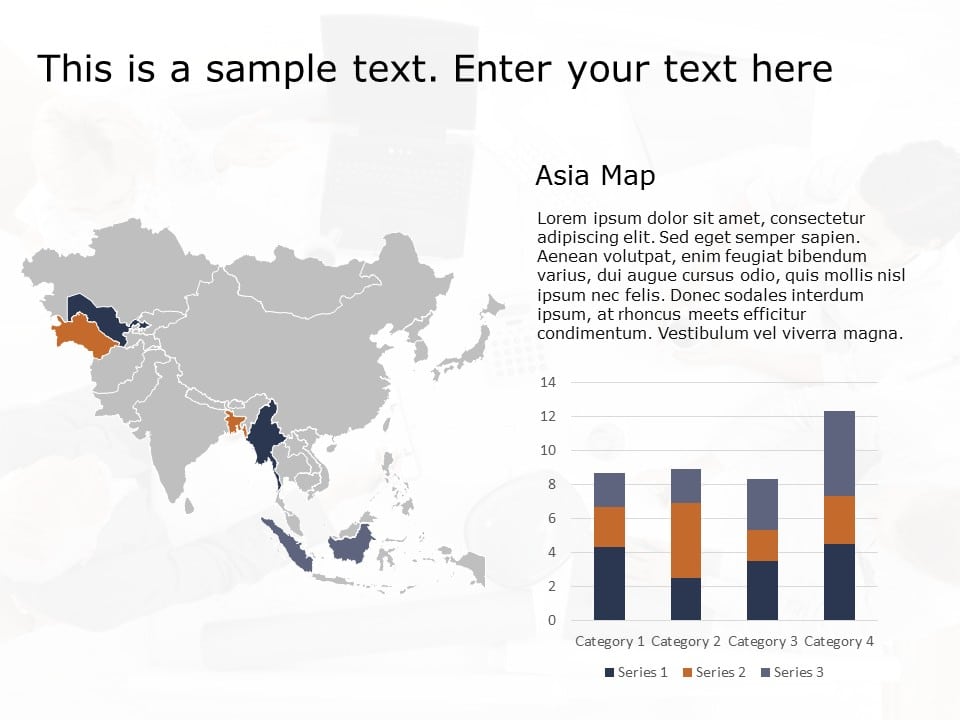 Asia Map 3 PowerPoint Template