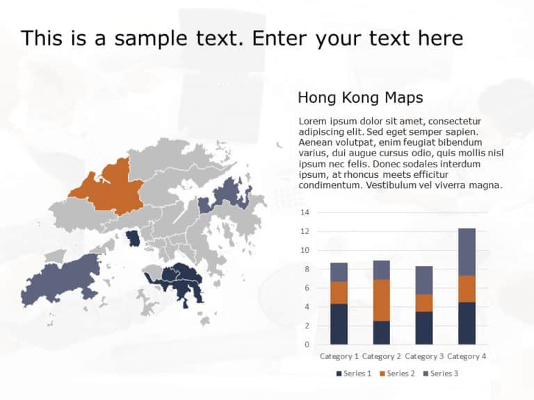 Hong Kong Map 2 PowerPoint Template