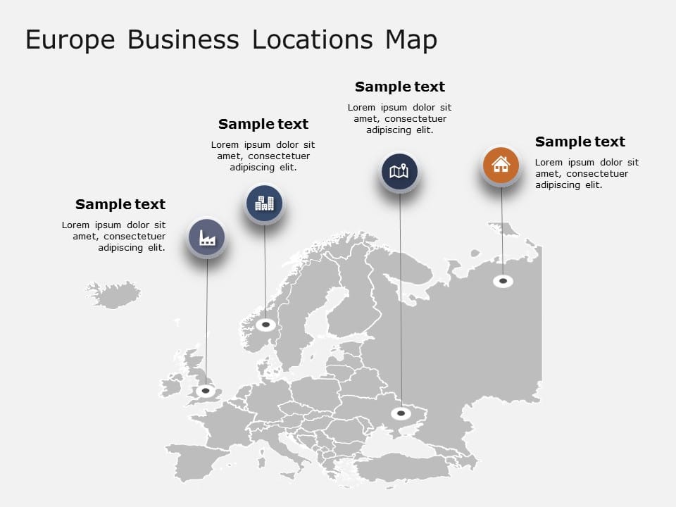 Europe Map 6 PowerPoint Template