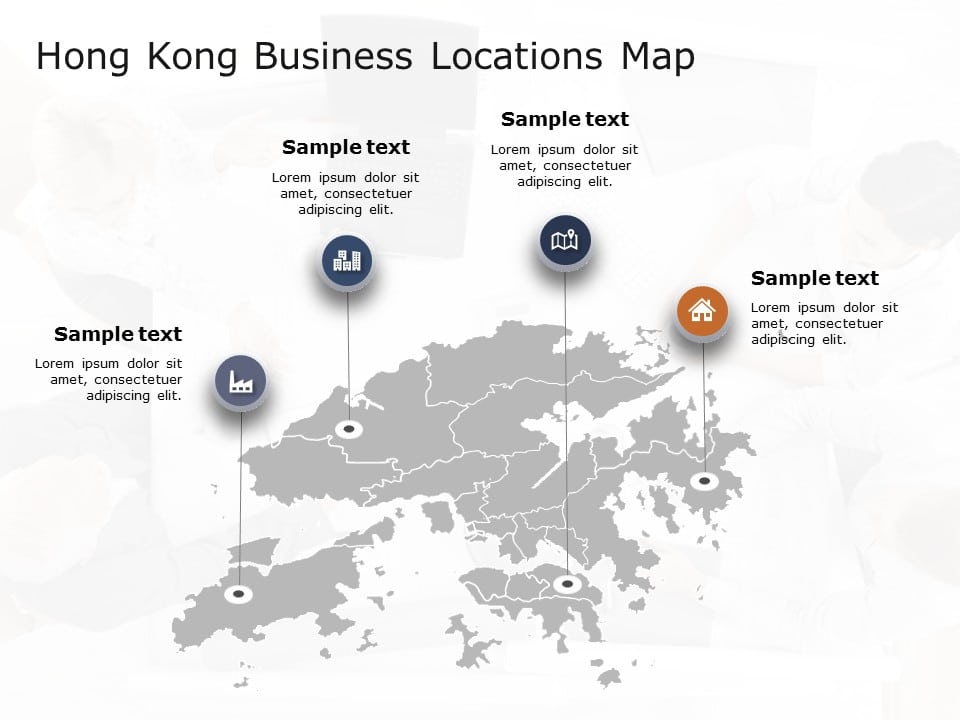 Hong Kong Map 5 PowerPoint Template