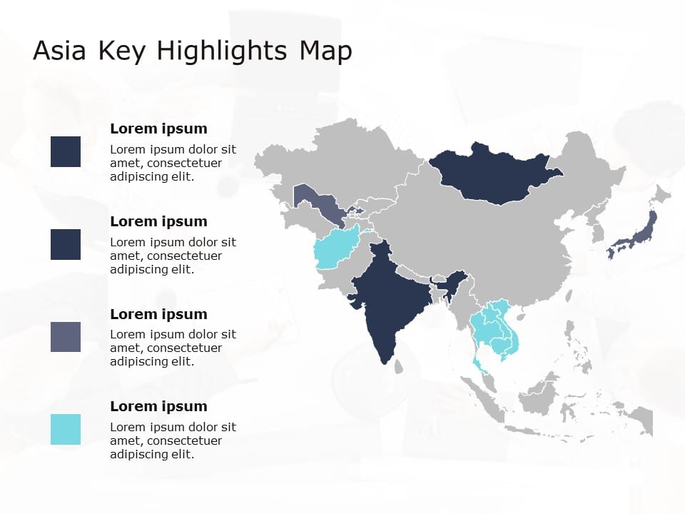 Asia Map 2 PowerPoint Template