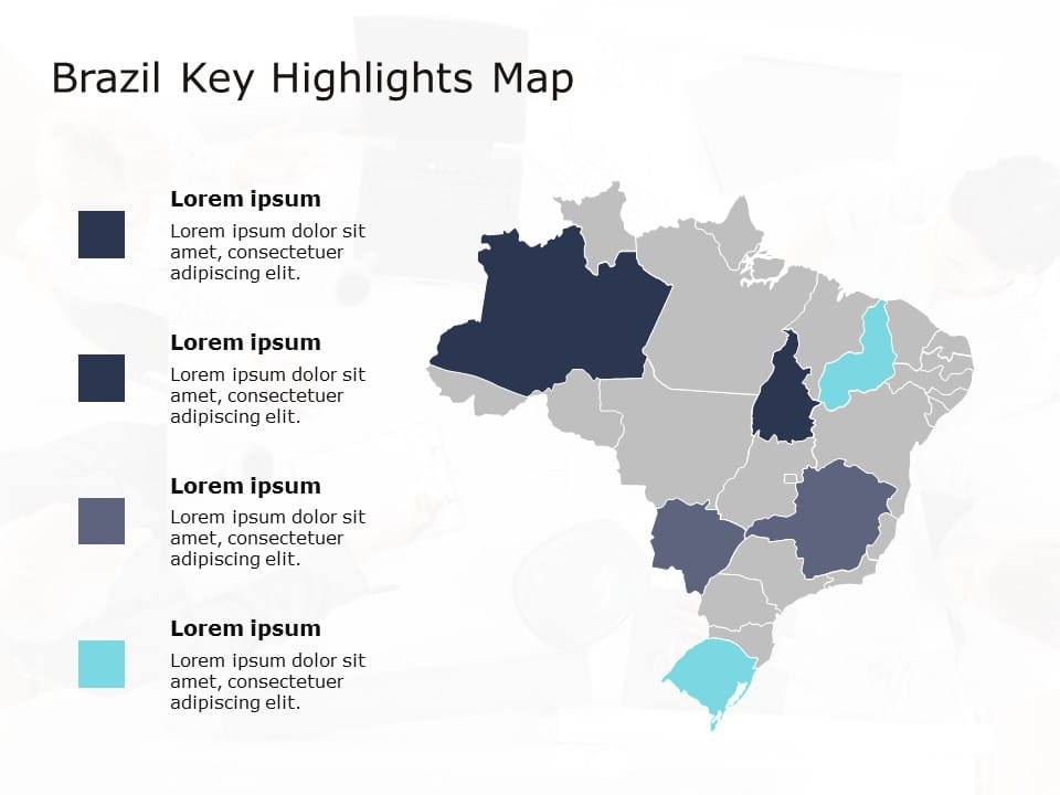 Brazil Map 6 PowerPoint Template