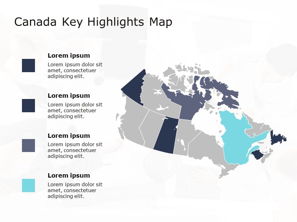 Canada Map 6 PowerPoint Template