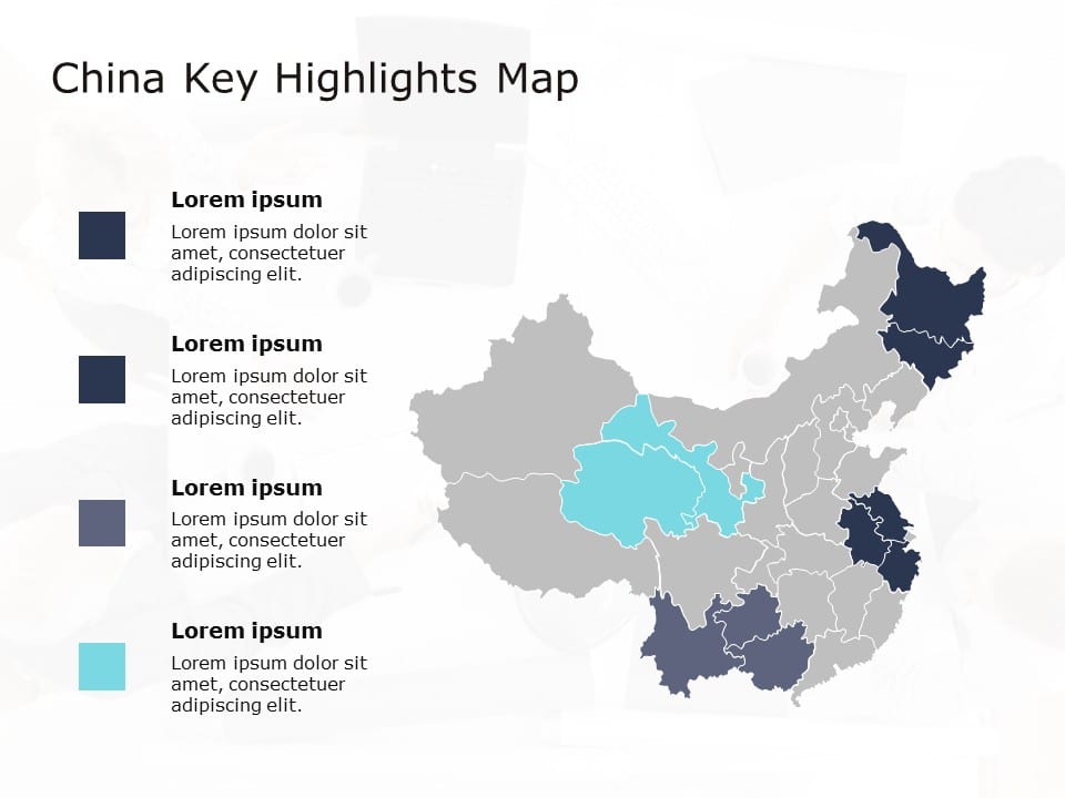 China Map 6 PowerPoint Template