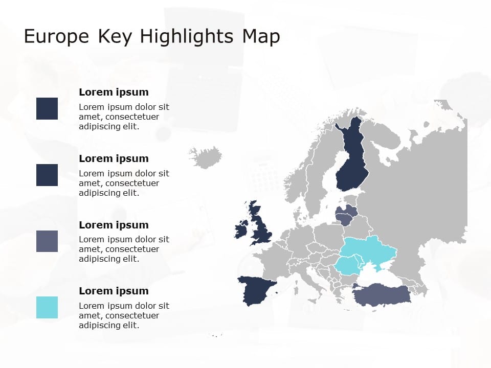 Europe Map 1 PowerPoint Template