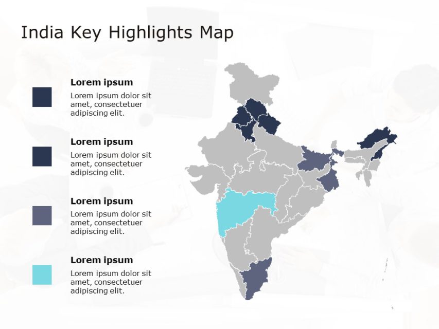 Sample Map Of India For Presentation