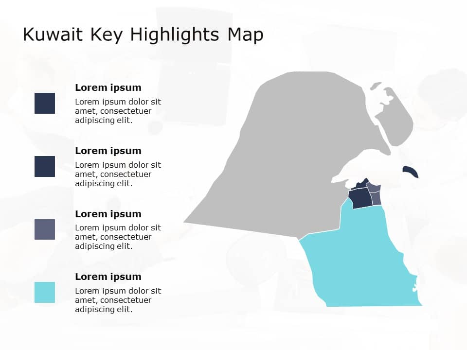Kuwait Map 6 PowerPoint Template