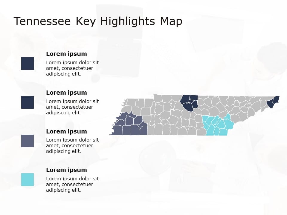 Tennessee Map 6 PowerPoint Template