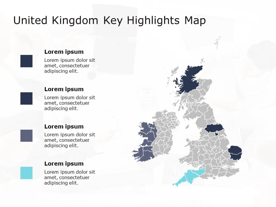 United Kingdom Map 6 PowerPoint Template